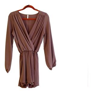 Taupe long sleeve romper